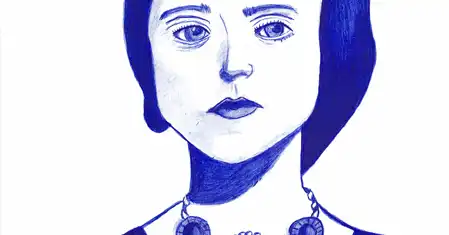 Dessin au stylo Bic bleu en cours de réalisation - démarche artistique de Mikl