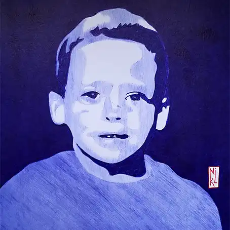 Portrait de commande d'un jeune garçon - Dessin au stylo Bic