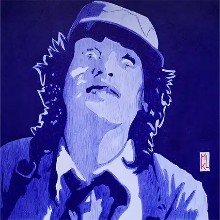Angus Young du groupe ACDC - Portrait au stylo Bic
