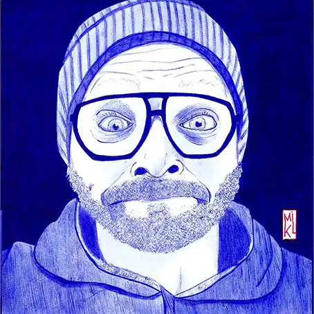  Mon autoportrait. Dessin au stylo Bic