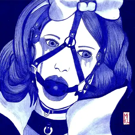 Portrait de Blanche-Neige version BDSM au stylo Bic