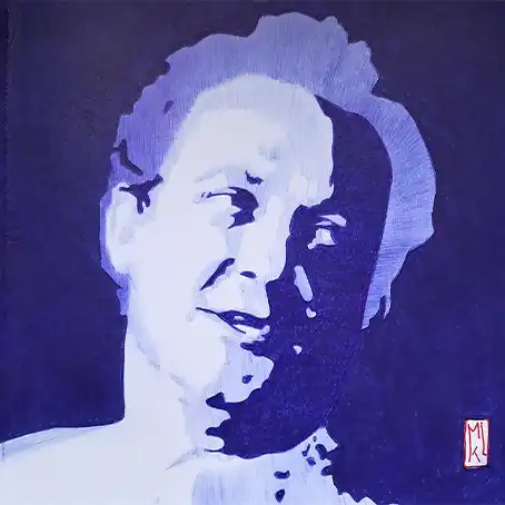 Coluche - Portrait au stylo Bic