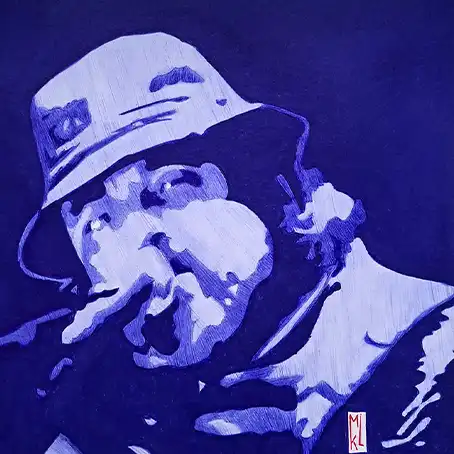 Damien Saez - Portrait au stylo Bic