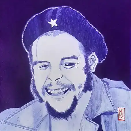  Portrait d'Ernesto Che Guevara au stylo Bic