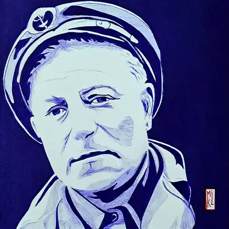 Portrait de Jean Gabin au stylo Bic