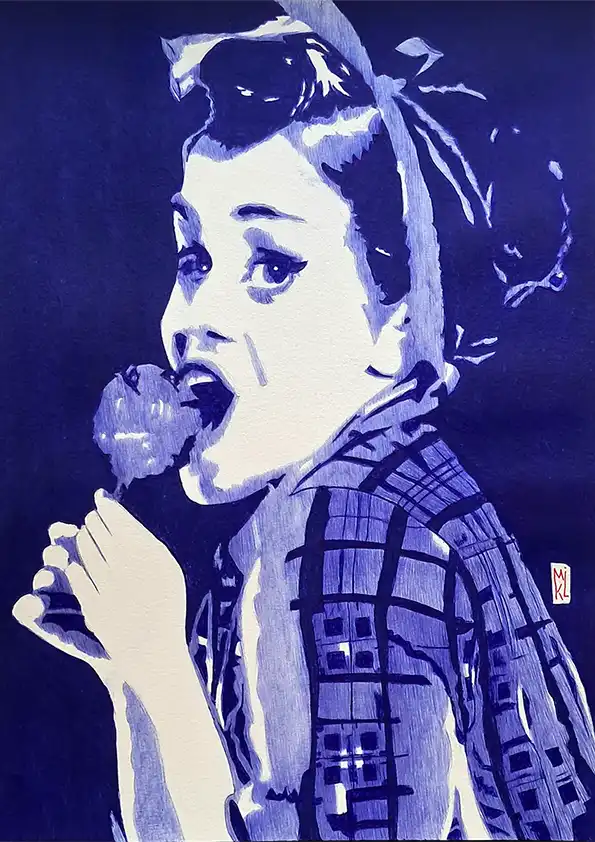 Pin-Up - Portrait au stylo Bic
