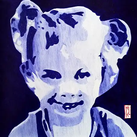 Portrait de commande d'une jeune fille - Dessin au stylo Bic