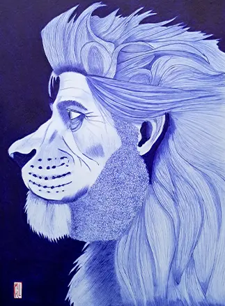 Détail de dessin au stylo Bic par Mikl
